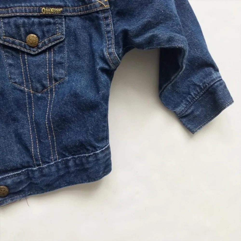 Vintage Oshkosh (made in USA) dark wash denim jacket EUC 3T